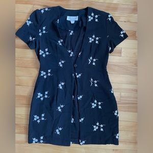 Floral Embroidered Minidress (Overcoat)